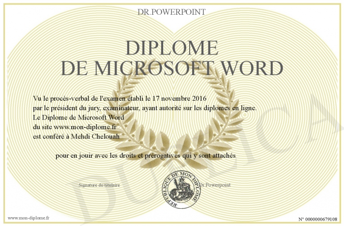 diplome word